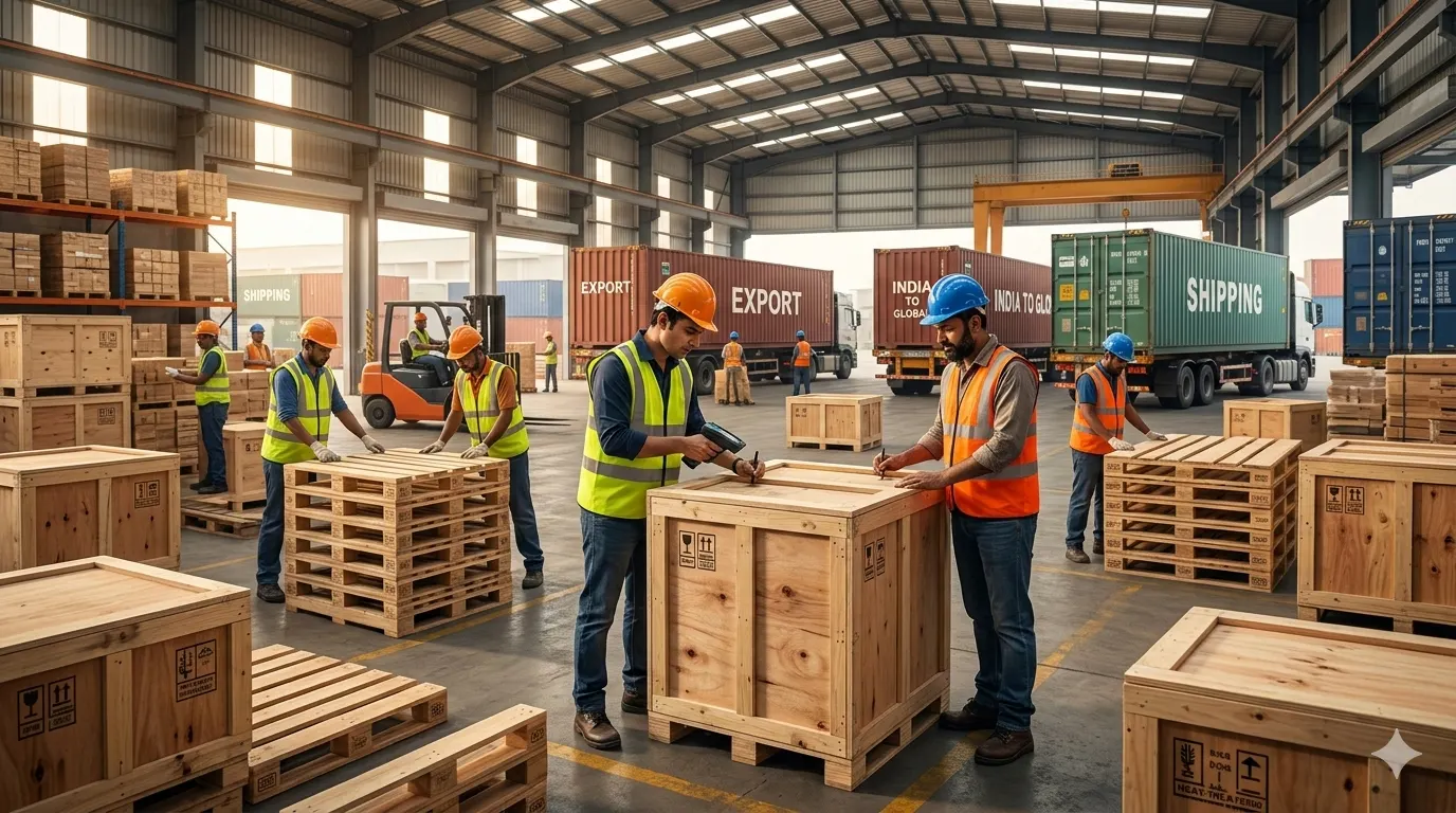 Export shipping container loading process